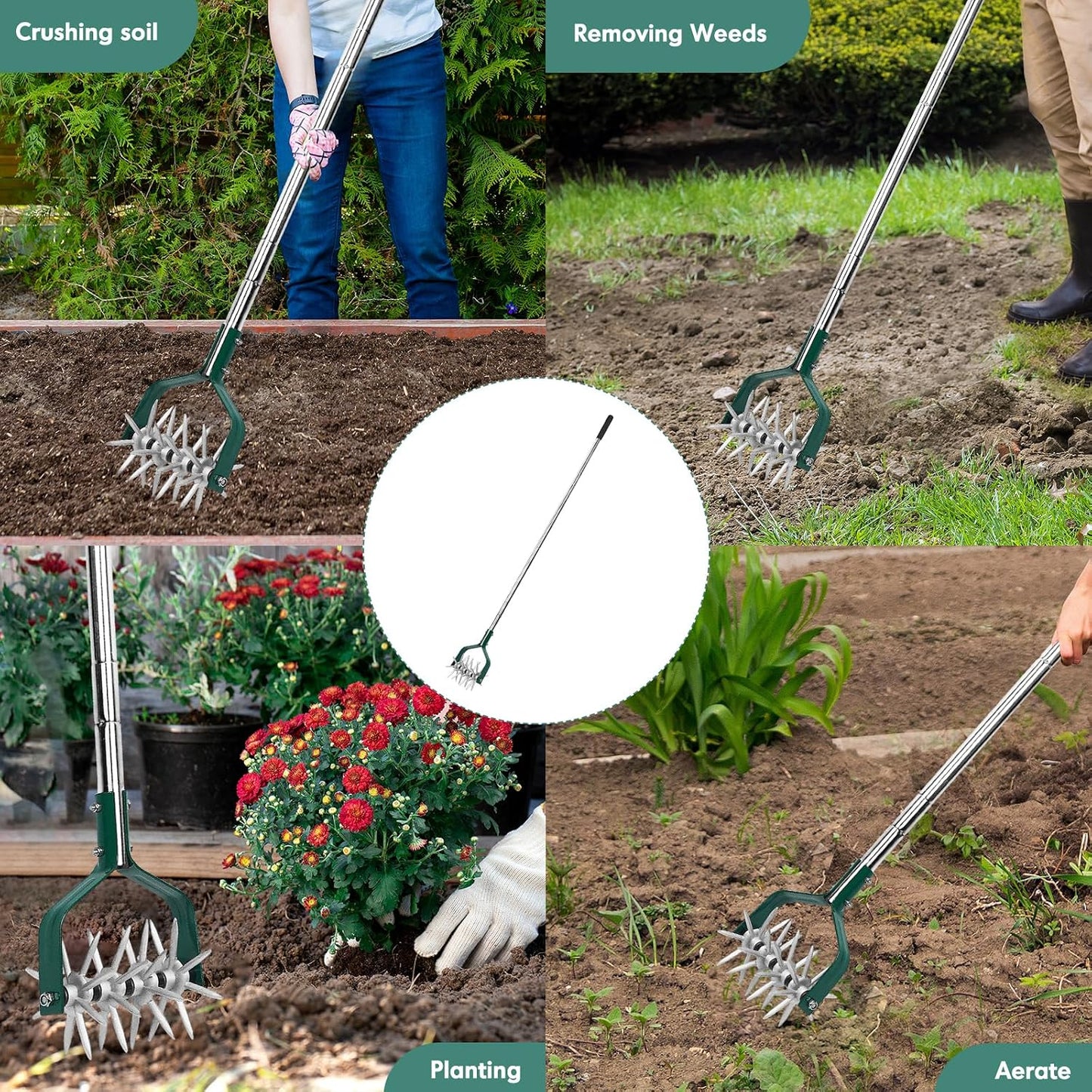 Rotary Cultivator Garden Tool with Durable Aluminum Gears