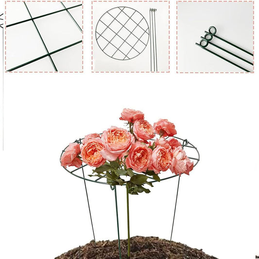 Peony Support Cage, 3-Pack Iron Grow Through Hoops, 11.8 x 15.7 in, for Peonies Roses Hydrangeas