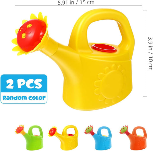 2 Pack Kids Watering Can Bath Toys, Plastic Chicken Water Pail for Toddler Gardening, Beach Sand Play & Bathtub Fun, Cute Animal Watering Pot for Outdoor Indoor (Random Color)