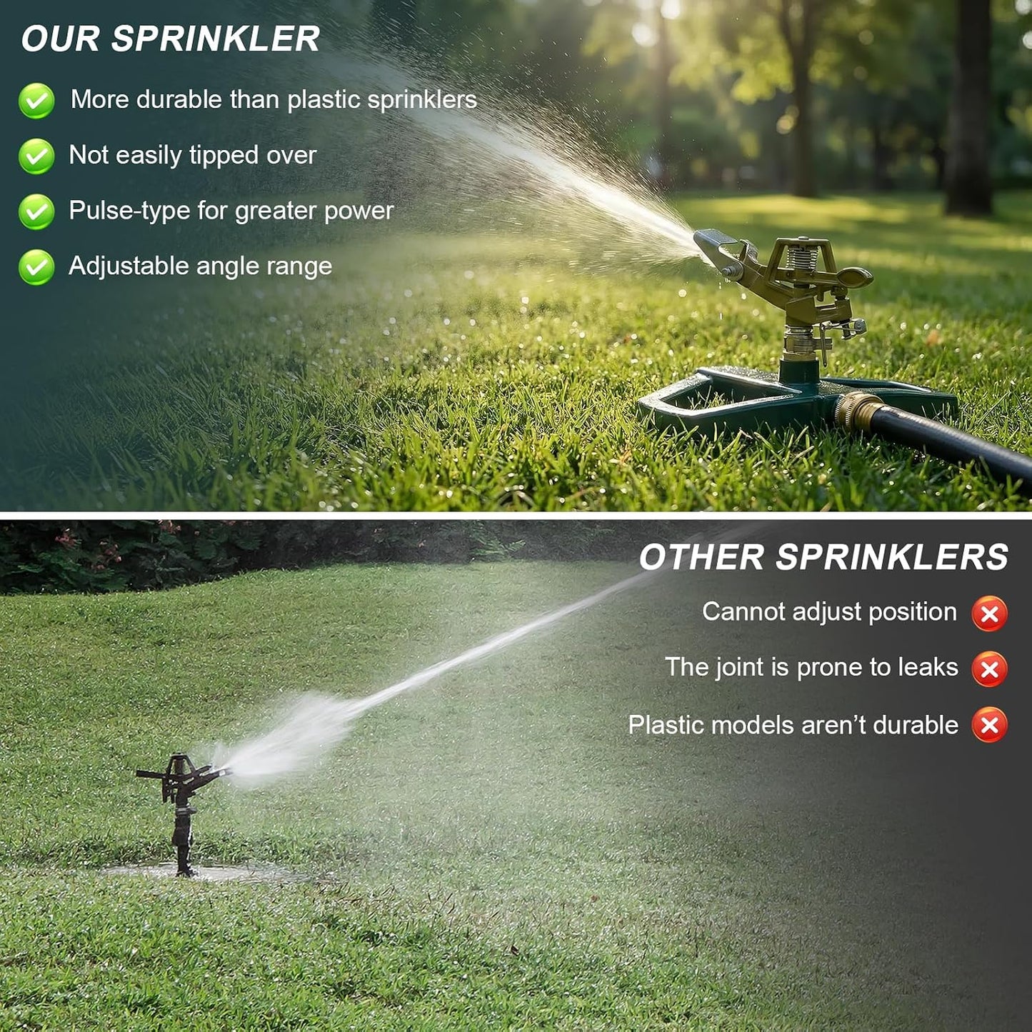 Sprinkler for Yard, Oscillating Lawn Sprinklers Adjustable Covera Model