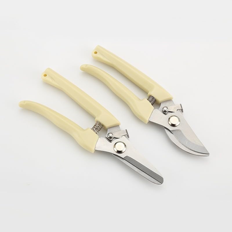 2-Piece Pruning Shears Set, Straight & Curved Bypass Garden Clippers, Professional Hand Pruners for Gardening, Fruit Picking, Flower Trimming, Bonsai, Vegetables, Vineyard