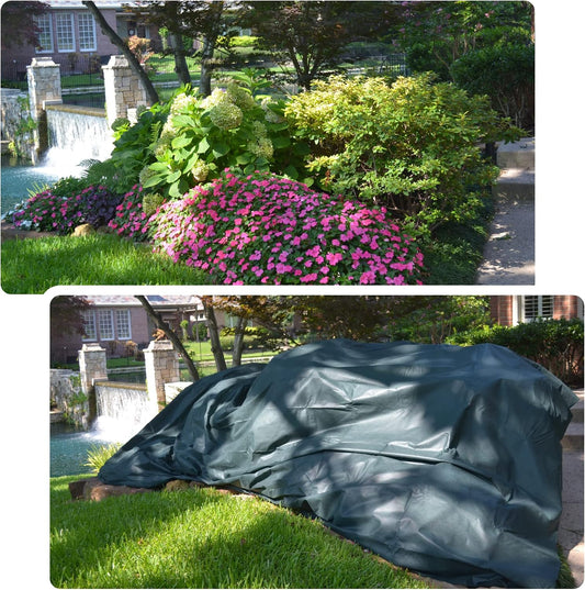 11012 10 x 12 ft Rectangular Frost Protection Plant Cover, Dark Green
