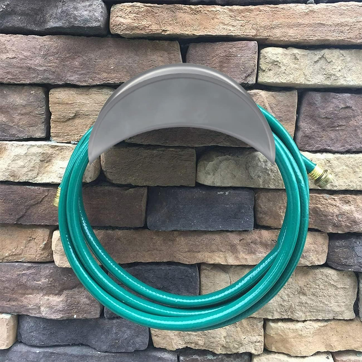 Steel Wall Mount Garden Hose Hangers, Water Hose Hooks for Hose Organizing, Hose Holder Storage for Outside Hose Bracket, Car Hose Holder, Carrier, Support for Garden Hose (1, Grey)