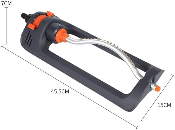 Oscillating Lawn Sprinkler with 19 Hole Brass Nozzles, Covers up to 8-10m, Includes Spray Jet Cleaning Needle