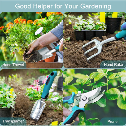 Kynup Garden Tool Set, Heavy Duty Aluminum Gardening Tools with Storage Bag