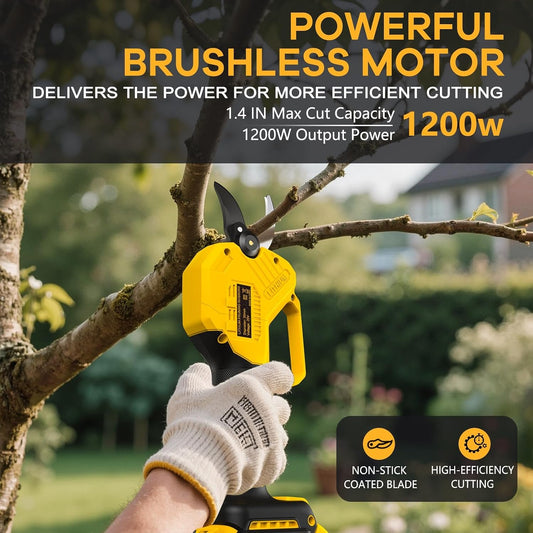 Brushless Electric Pruning Shears for DeWalt 20V Battery with 1.4-Inch Cut