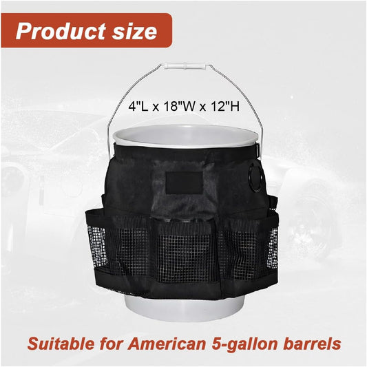 5 Gallon Bucket Tool Organizer Bag with Mesh Storage Pockets