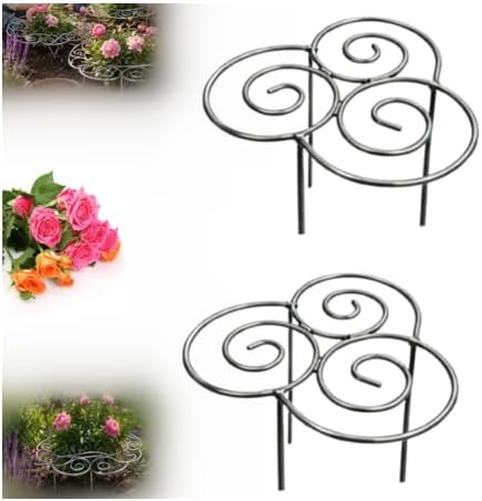 Metal Plant Support Ring for Garden, 2026 Peony Cages and Supports, Decorative Flower Support Frame Grow Through Rings Peony Flower Hoop for Upright Growth and Protection (Silvery 2pcs M-15.94in)
