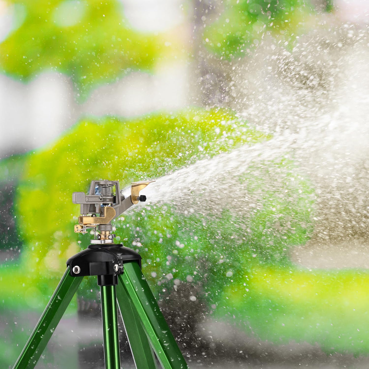 Sprinklers for Yard, 360° Tripod Sprinklers for Yard Large Area, 3/4" Connector Lawn Sprinkler, Adjustable Height 16-37”, Water Sprinkler for Lawn/Garden/Patio, 1Pack