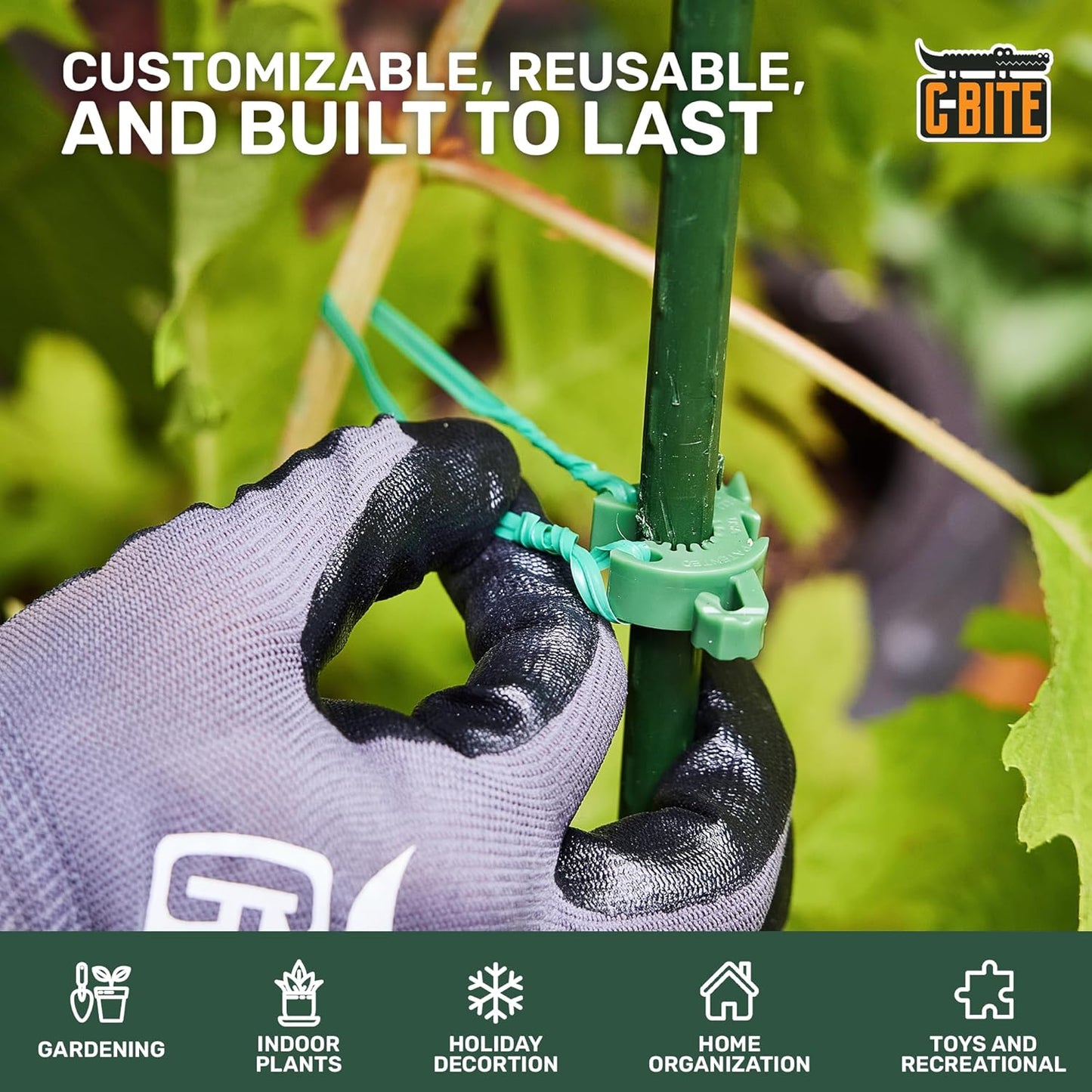 12-Inch Plant Ties | Heavy Duty Flexible Twist Ties for Gardening | Secure Tomatoes, Vines, and Branches | Durable and Reusable Gardening Ties (50 Pack - Green)