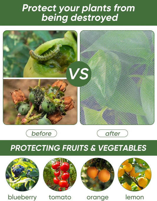 Bird Netting for Garden Protection - 4 Pack Garden Netting Pest Barrier with Drawstring,3.3Ft x 2.7Ft Mosquito Net Tomato Protective Cover Garden Plant Netting for Cicadas Vegetables Blueberry Bushes