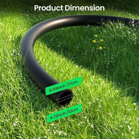 50FT 1/2" Irrigation Tubing, 0.7" OD x 0.5“ ID Hose with 4 Connectors