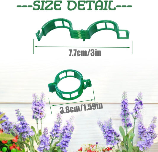 100pcs Plant Support Clips - Tomato Clips for String Trellis, Grape Vine Clips for Garden Netting Climbing Plants, Secured Plastic Plant Clip for Fixing Stem and Vine (100, Green)