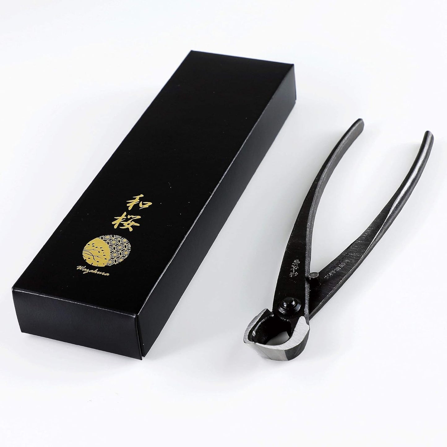 Wazakura 4PCS Bonsai Essential Tool Kit MADE IN JAPAN, Yasugi Steel Twig Bonsai Scissors + Concave Branch Cutter 8in (200mm) + Stainless Tweezers + Sap Eraser Set