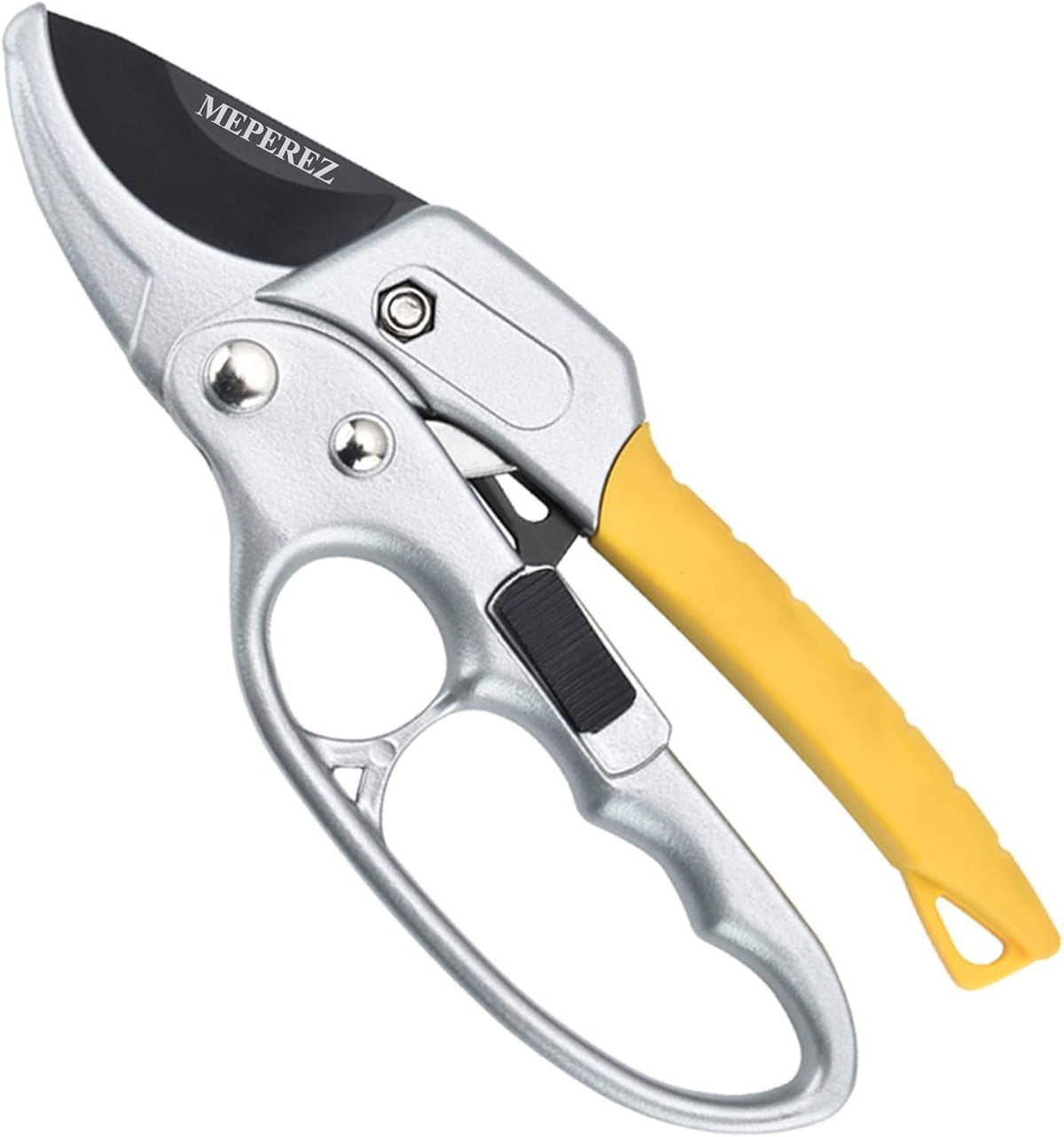 1 PCS Garden clippers,Ratchet Hand Pruning Shears, Work 3 times easier, Hand pruners, Cutting rose, floral, tree, live plants, Sharp, Durable trimming scissors, Arthritis weak hand snips.
