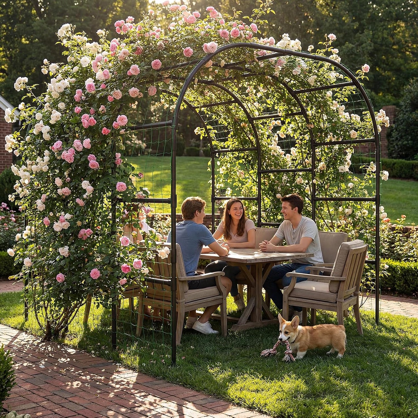 Garden Arch Trellis, 87in H x 75in L Tall Garden Archway