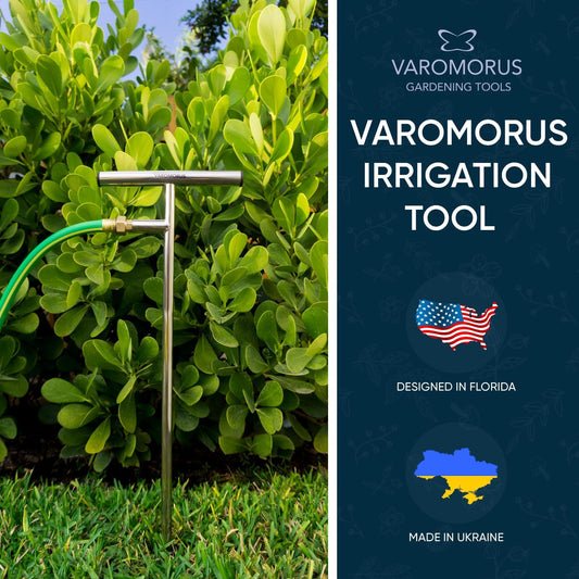 Stainless Steel Deep Root Feeder for Tree Watering Spike Tool Irrigation for Outdoor Plants System Wand T-Handle One-Piece