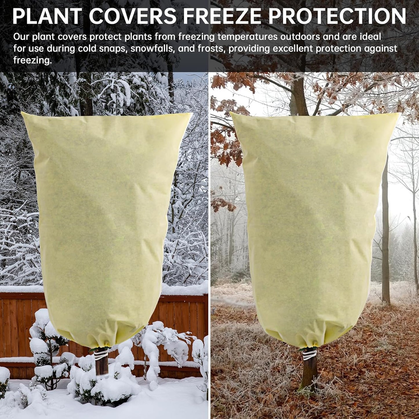 2 Packs Plant Covers Freeze Protection (31.5''W x 47.2''H 2.92oz/yd²)