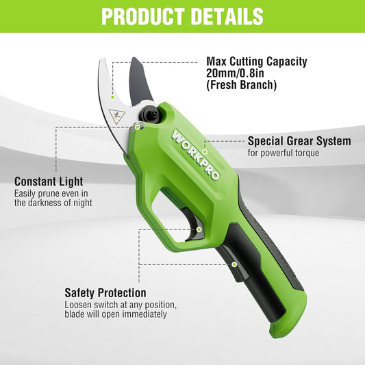 7.2V Electric Pruning Shears, 0.8" Cutting Diameter