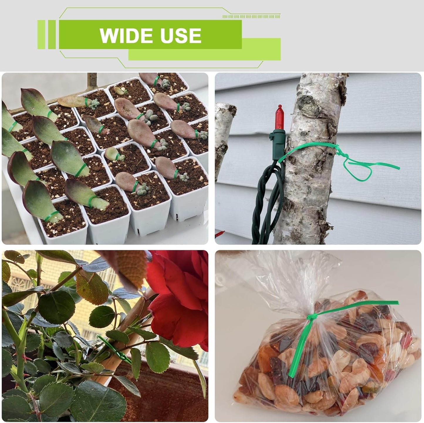 Twist Ties 656ft/200m with Cutter, Reusable Plastic Coated Garden Wire