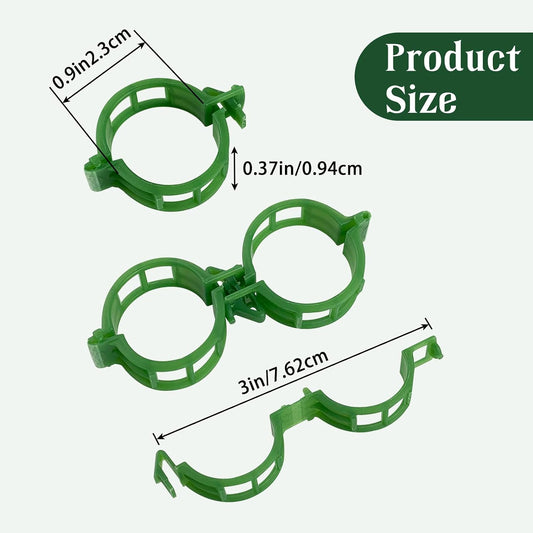 100PCS Plant Support Clips, Plastic Garden Clips for Climbing Plants, Tomato and Cucumber Support Clips for Greenhouse and Outdoor Use