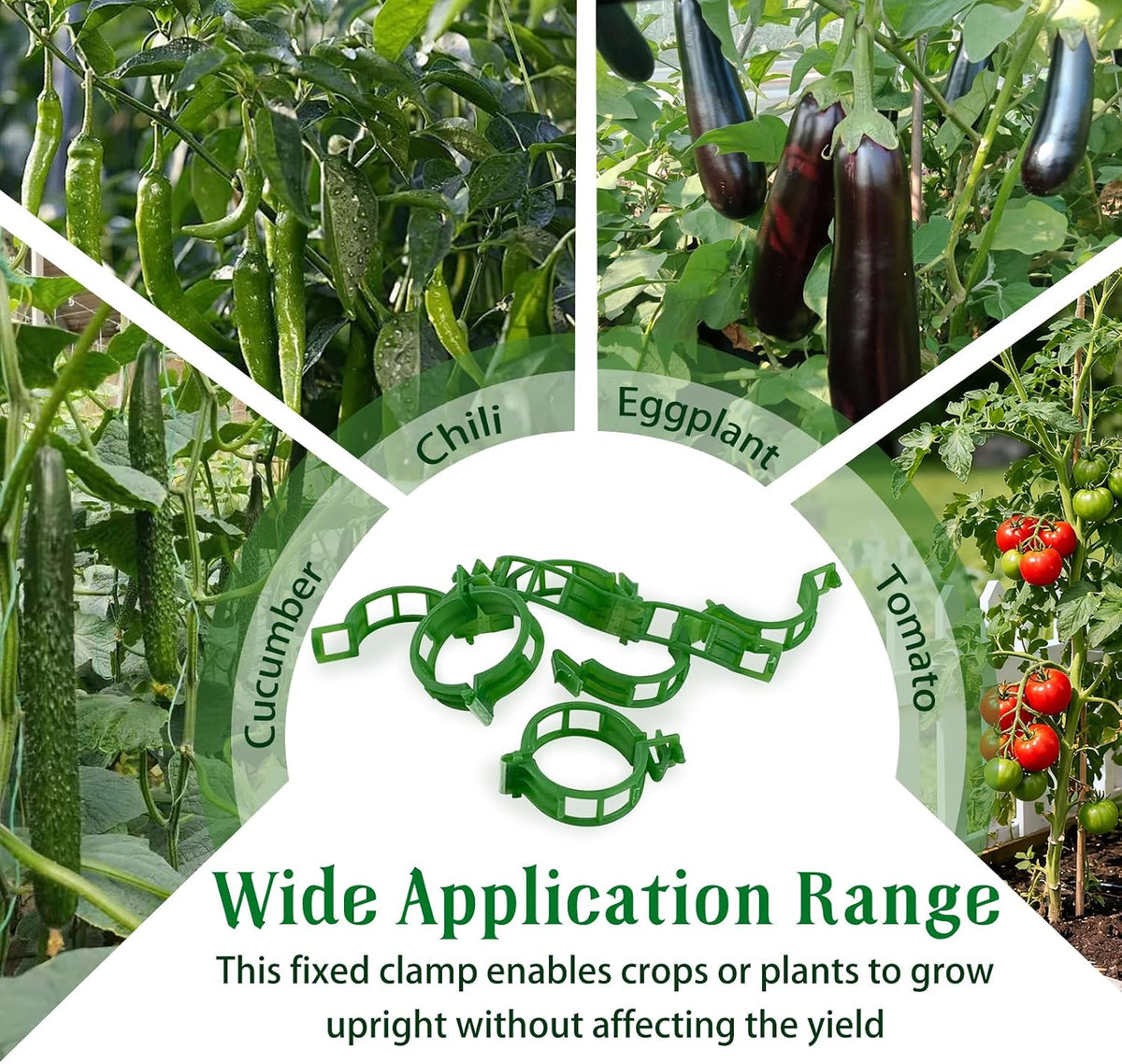 100PCS Plant Support Clips, Plastic Garden Clips for Climbing Plants, Tomato and Cucumber Support Clips for Greenhouse and Outdoor Use