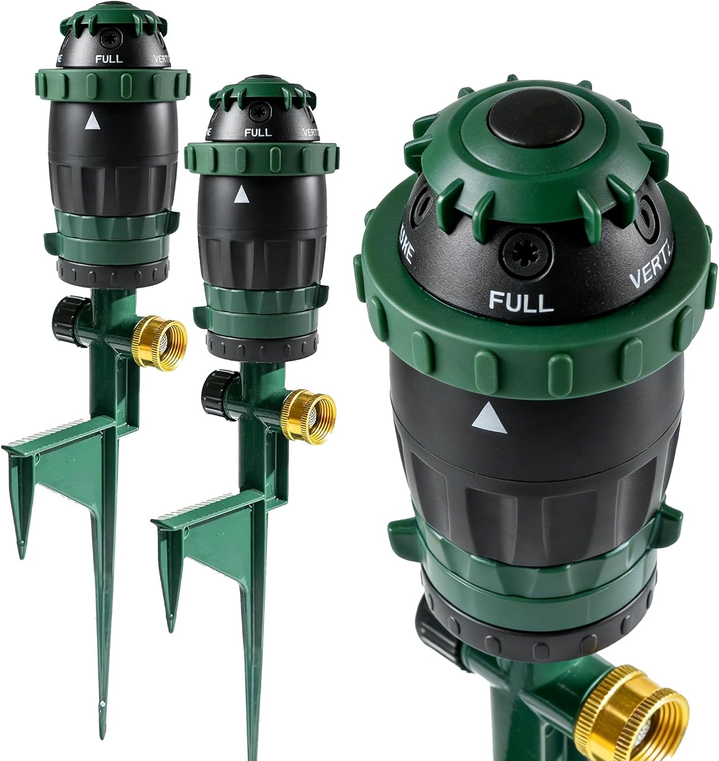 Gear Drive Sprinkler for Yard, Heavy Duty 5-Pattern 360 Degree Rotary Water Sprinkler with Spike Base, Durable Lawn Sprinkler with 3/4 Inch Adapters for Large Area Garden