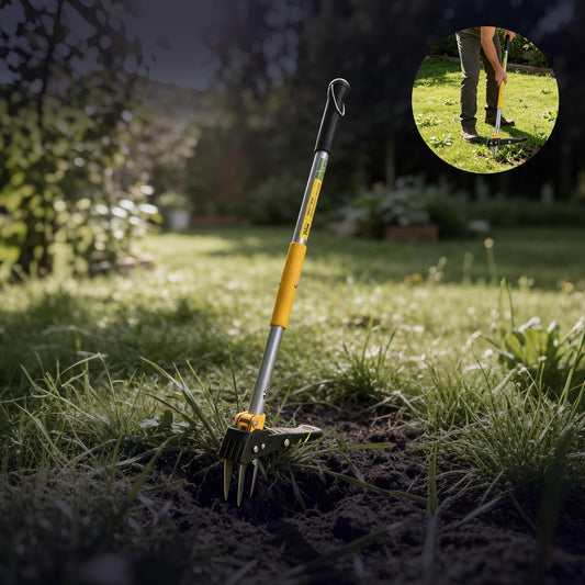 Stand Up Weed Puller Tool 3-Claw, Gardening Weeder, Hand Weeding Tool with 39" Long Ergonomic Handle Weeding Tool