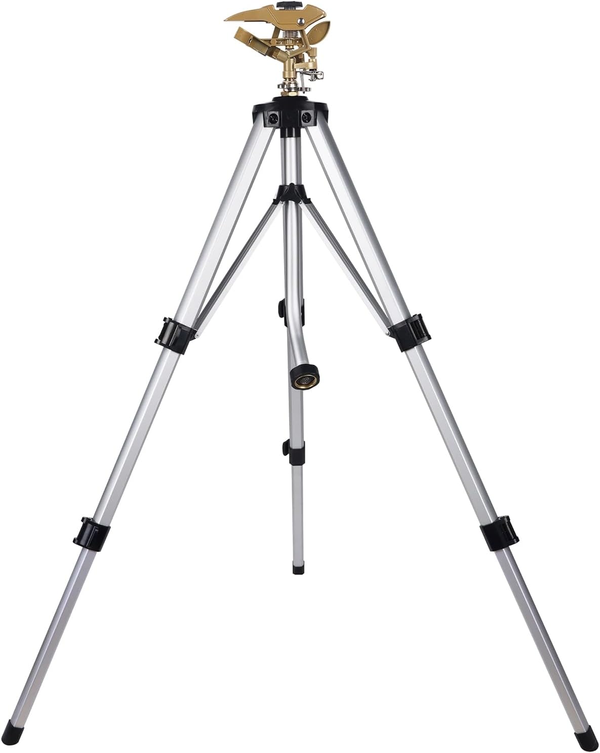 Large Impact Sprinkler Head on Tripod Base, Adjustable Zinc Alloy Lawn Sprinklers for Yard Lawn Garden, 3/4" NH Connector, 360 Degree Large Area Coverage Irrigator with Extension Legs, 2 Pack