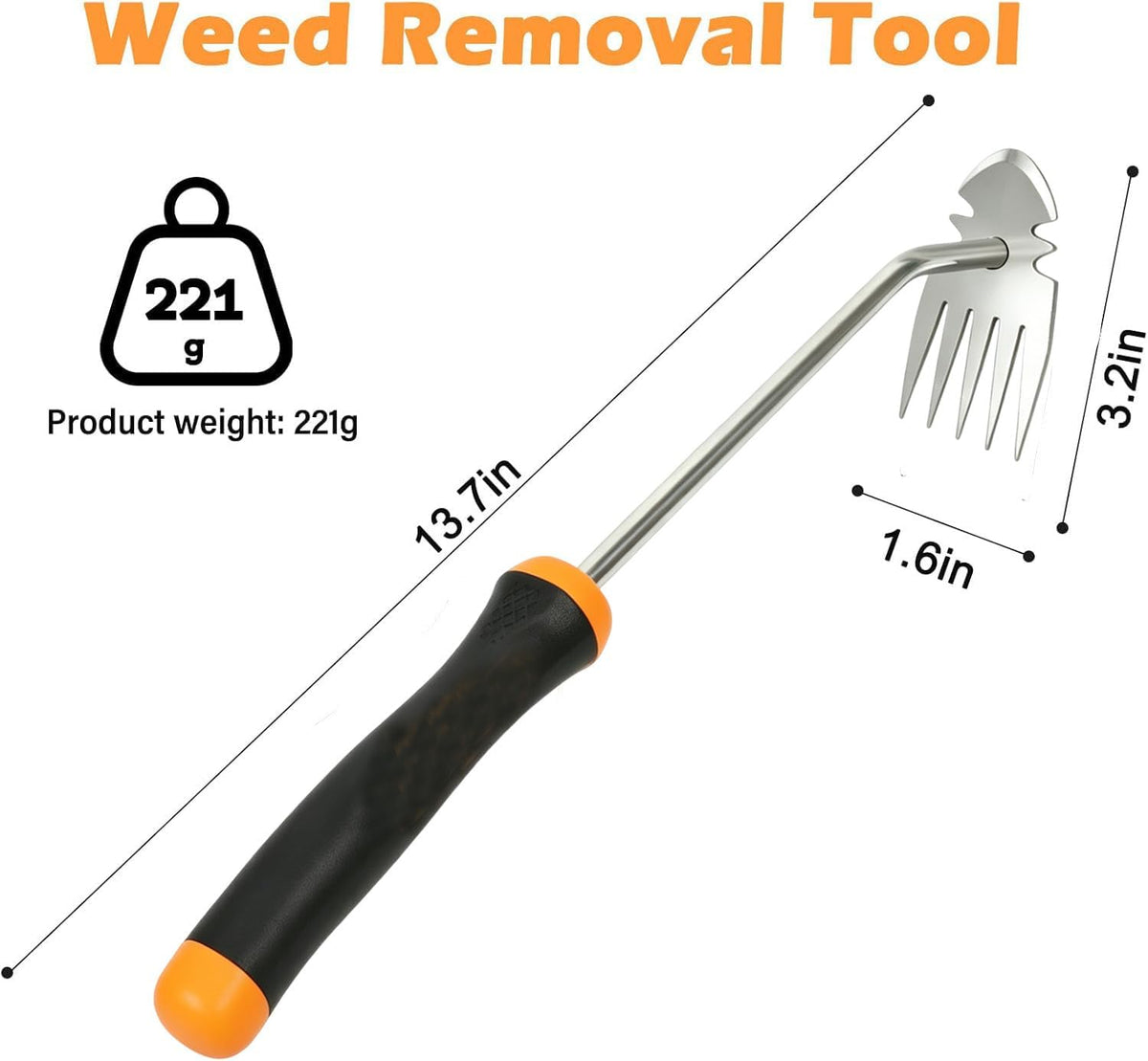 Weed Remover Tool, 2026 New Gardening Hand Tools Portable Weed Puller Tool, Heavy Duty Weeding Tool for Garden Supplies, Vegetable Garden Backyard Farm Planting & Uprooting (Rubber Handle)