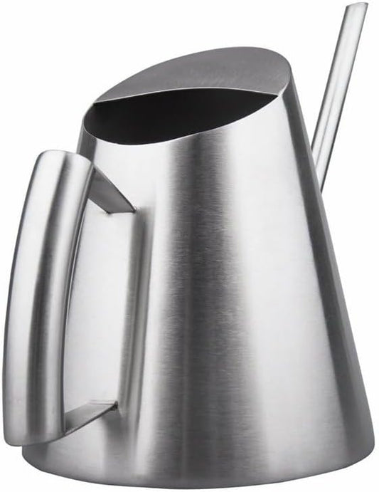 Stainless Steel Indoor Watering Can with Long Spout Modern Watering Can for Small Indoor Plants, 50oz / 1.5L Maximum Capacity