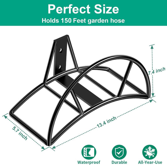 Garden Hose Holder Wall Mount, 150FT Capacity Water Hose Hanger