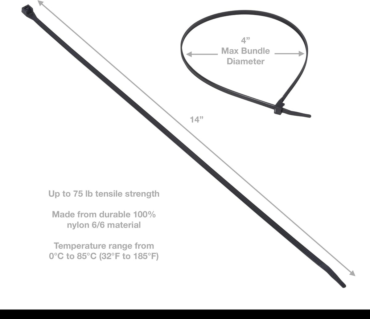 45-524SP 24-Inch Natural Heavy Duty Cable Ties, 10-Pack