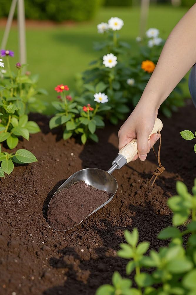 Heavy Duty Garden Trowel Stainless Steel Hand Shovel with Comfortable Grip Wood Handle for Digging, Weeding and Transplanting