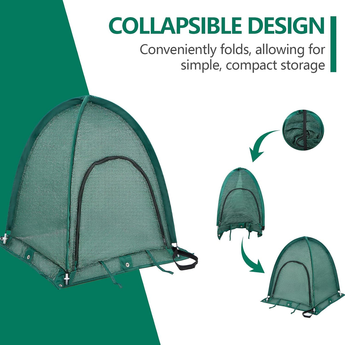 2 Pack Pop up Plant Cover, Garden Netting for Raised Beds, Crop Cage, Blueberry Bush Netting Cover with Metal Spikes Protect Plants Against Birds, Small Animals and Direct Sunlight - 28" x 28" x 30"