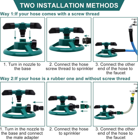 Sprinklers for Yard, Automatic 360° Rotating Lawn Sprinkler, Garden Water Sprinklers for Lawns, Large Area Coverage Lawn Irrigation System, Yard Sprinkler for Lawns and Gardens Plant, 1Pcs