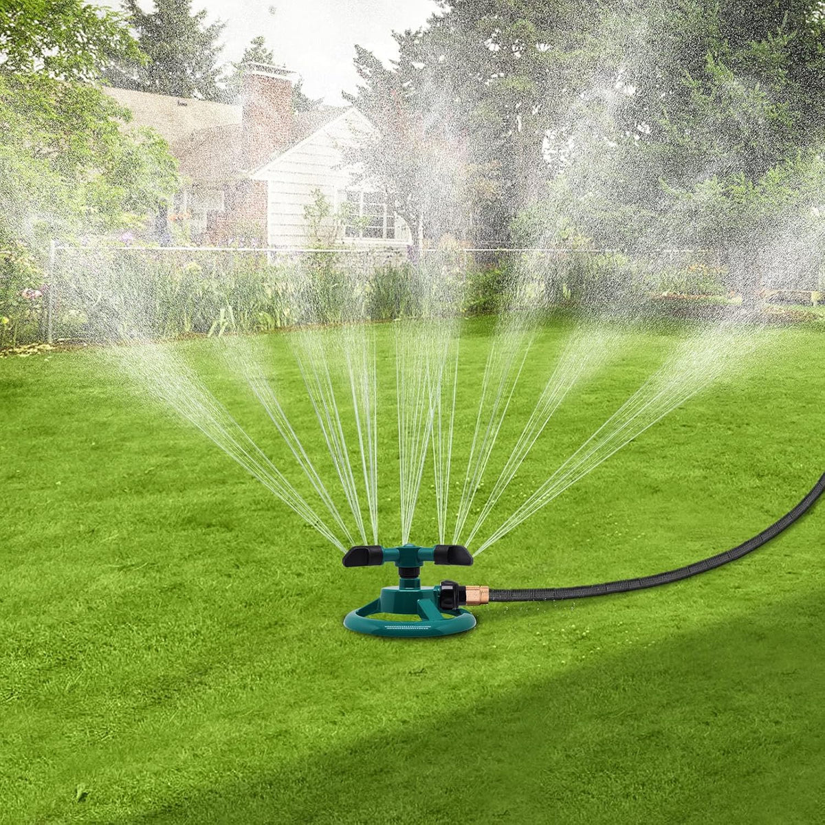 Sprinklers for Yard, Automatic 360° Rotating Lawn Sprinkler, Garden Water Sprinklers for Lawns, Large Area Coverage Lawn Irrigation System, Yard Sprinkler for Lawns and Gardens Plant, 1Pcs