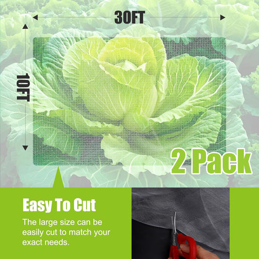 2 Pack Garden Netting, 10 x 33 FT Ultra Fine Mesh Netting