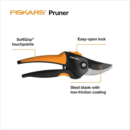 SoftGrip Bypass Pruning Shears, 5/8" Cut Capacity Garden Clippers