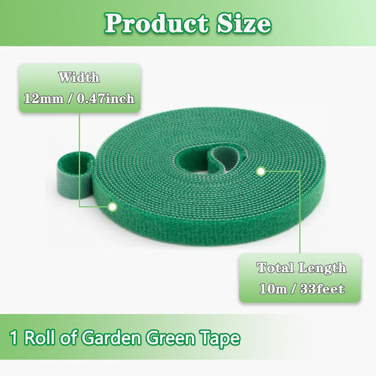 Plant Tape Garden Tape, Plant Ties Tape Garden Ties For Climbing Plants Adjustable Garden Tape For Plants Outside Plant Supports For Growing Reusable Green Garden Plant Tomato Tape (33ft X 1/2inch)
