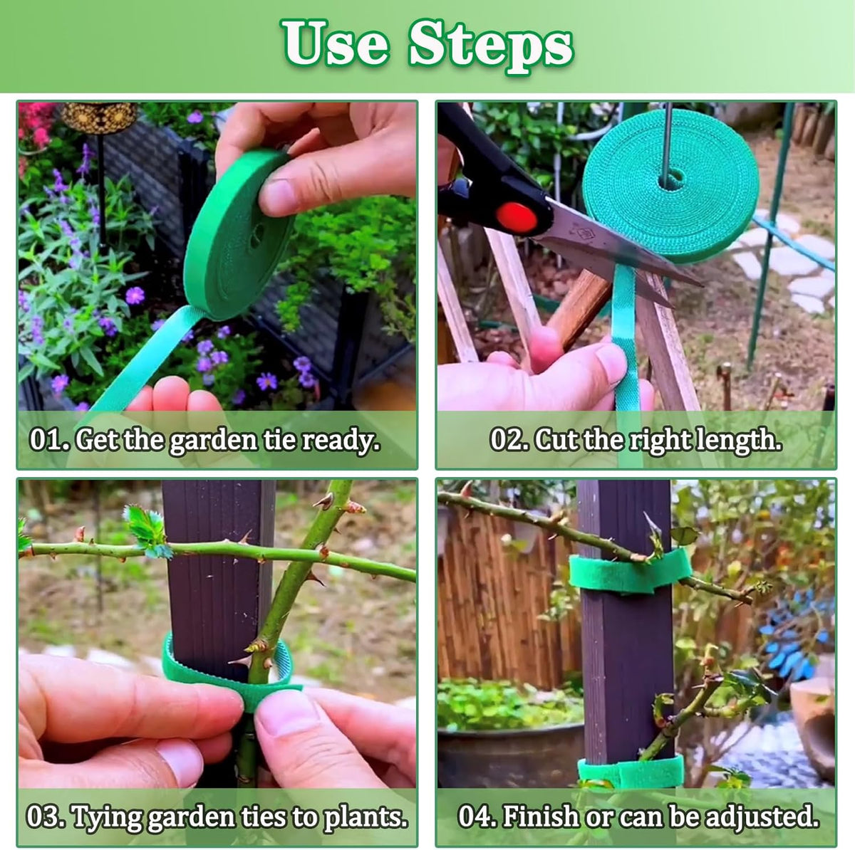 Plant Tape Garden Tape, Plant Ties Tape Garden Ties For Climbing Plants Adjustable Garden Tape For Plants Outside Plant Supports For Growing Reusable Green Garden Plant Tomato Tape (33ft X 1/2inch)