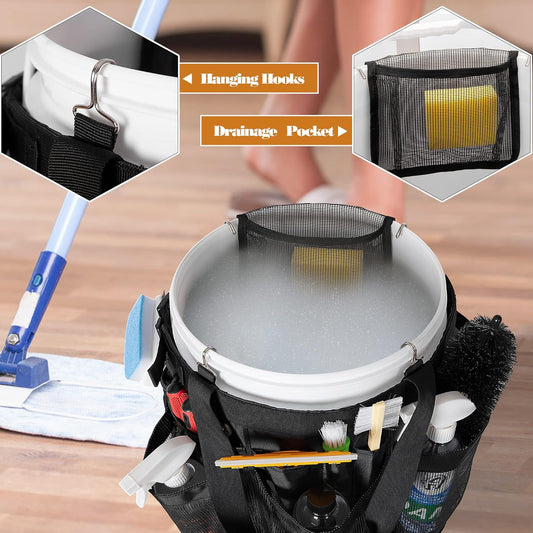 5 Gallon Bucket Organizer with Anti-fall Hooks & Buckle