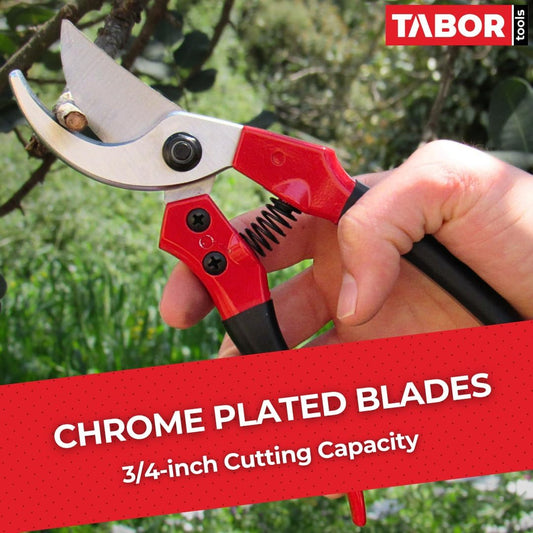 S821A Bypass Pruning Shears for Small to Medium Hands, Chrome Plated Blades with 3/4 Inch Cut Capacity, Professional Hand Pruner, Garden Secateurs & Clippers with Safety Lock