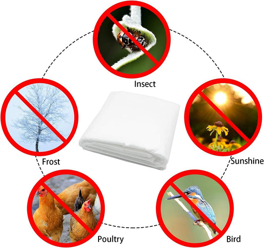 Winter Plant Covers Freeze Protection -Warm Rectangle Plant Protection Cover, Frost Cloth Blanket Protecting Fruit Tree Potted Plants from Freezing Animals Eating (13 x 6.5 Feet)