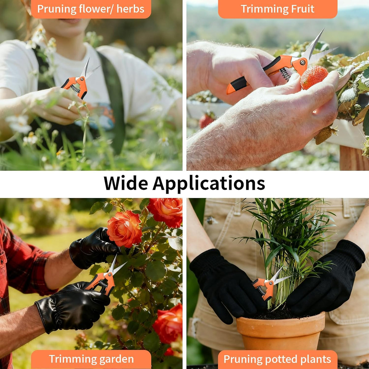 Garden Pruning Shears 3 Pack Gardening Shears Garden Scissors Stainless Steel Plant Flower Scissors Clippers Pruning Shears tijeras de jardinería