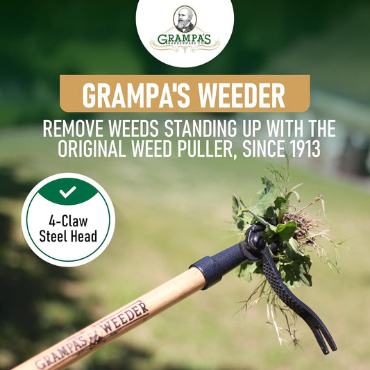 Original Stand Up Weed Puller Tool with Bamboo Long Handle
