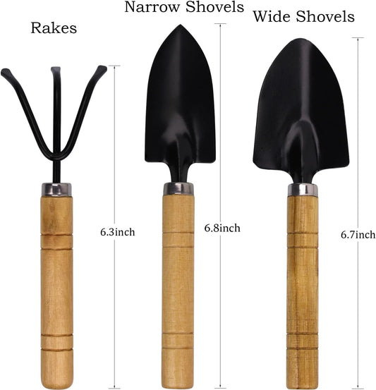 Kids Gardening Tools Set, 3-Piece Shovel Trowel Rake Kit