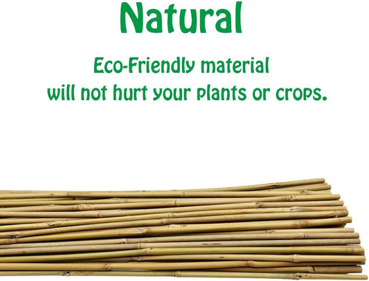 Natural Bamboo Stakes 4 Feet, Eco-Friendly Garden Stakes, Plant Stakes Supports Climbing for Tomatoes, Trees, Beans, 25 Pack