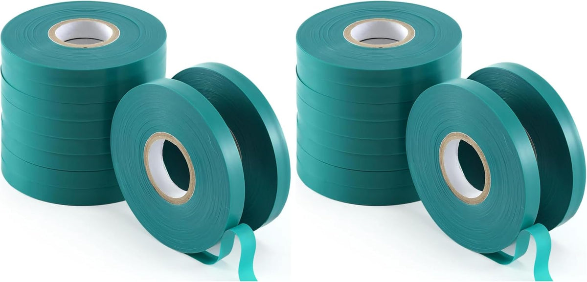 2 Pcs 150 Feet x 1/2" Wide Stretch Tie Tape Green Plant Garden Tie, Garden Vinyl Stake for Branches, Climbing Planters, Flowers