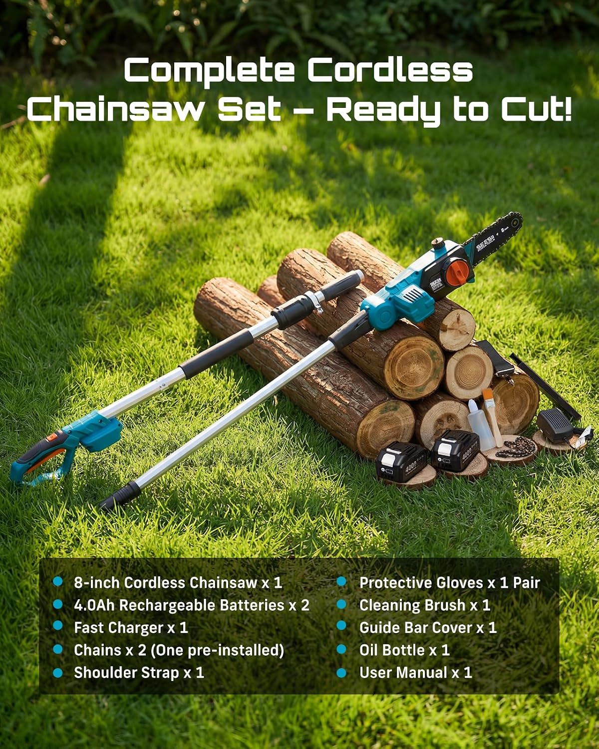 2-in-1 Electric Pole Saws for Tree Trimming